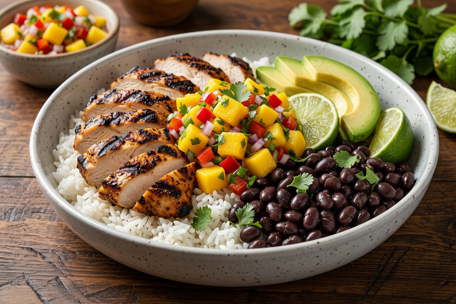 MANGO HABANERO GRILLED CHICKEN BOWLS